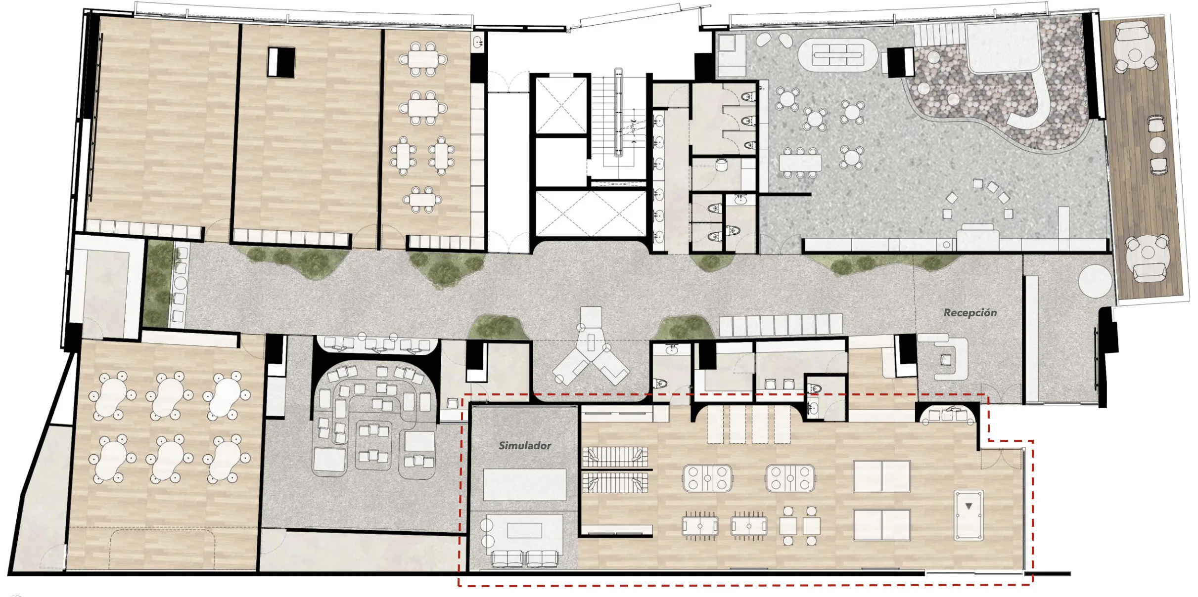 Salón de Jóvenes. Planta arquitectónica
