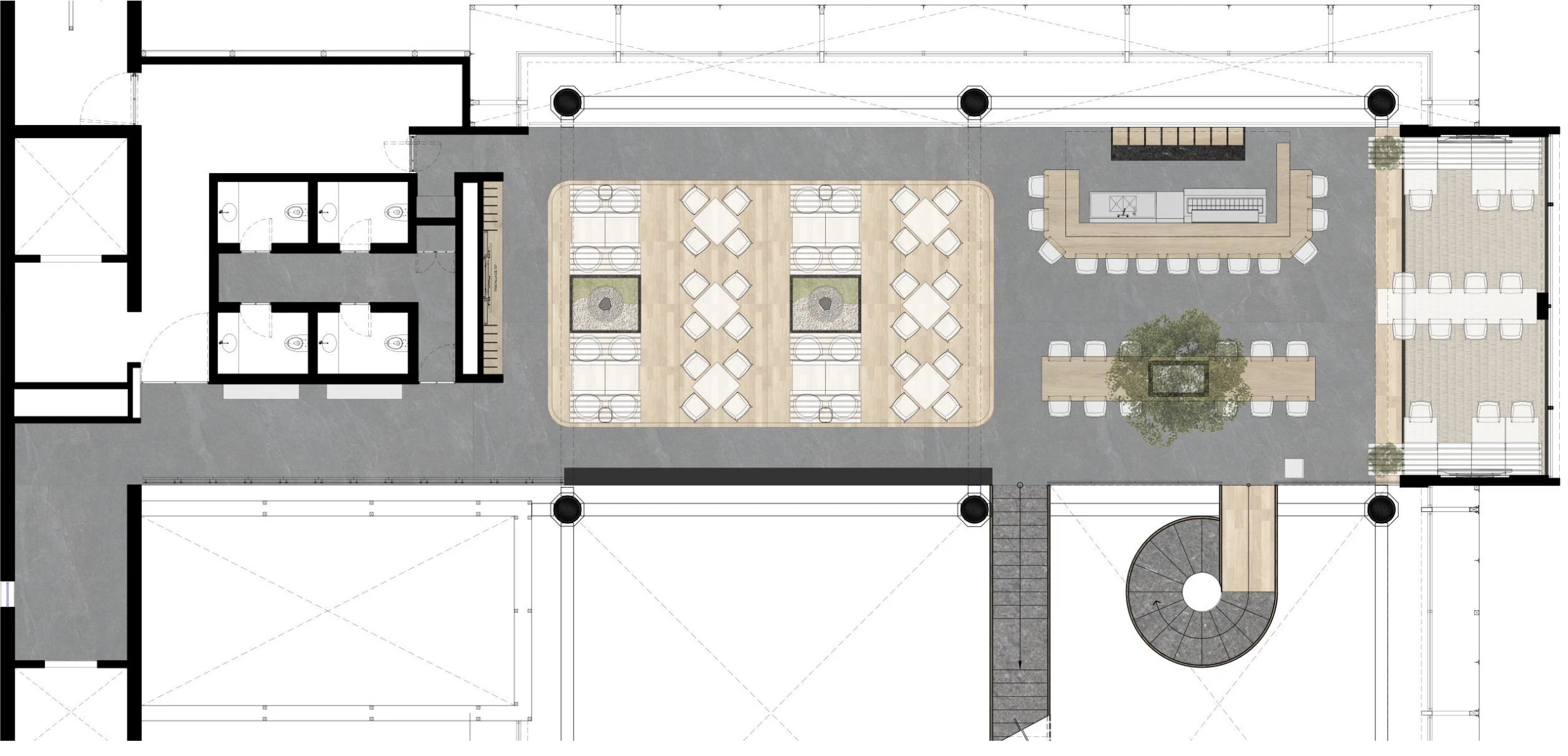 Sushi bar. Planta arquitectónica